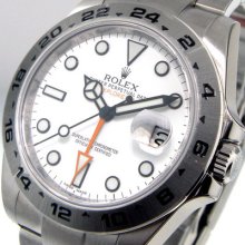 Unworn Mens 42 Mm Rolex Steel Explorer Ii White Dial 216570