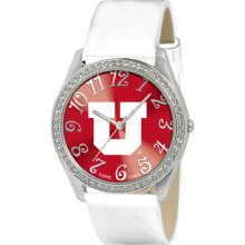 Utah Ute wrist watch : Utah Utes Ladies Stainless Steel Analog Glitz Watch