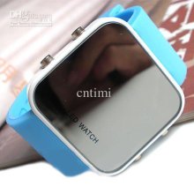 Vegan New Jelly Stylish Led Digital Date Skyblue Sport Watch Silicon