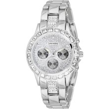 Vernier Women's Silver Tone Mix Glitz Faux Chrono Watch