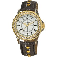 Vernier Women's V11104BKG Round Crystal Clear Bezel Quartz Watch