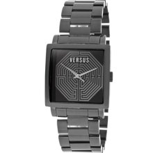 Versus Watches Women's Dazzle White/Matte Silver Dial Black IP Stainle