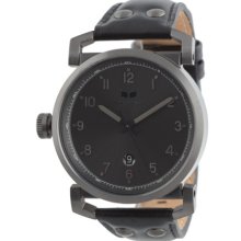 Vestal Men's Ob3l002 Observer Gunmetal Black Leather Watch Vestal