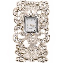 Vogue Rhinestones Bracelet Women's Quartz Wrist Watch Rectangle Dial