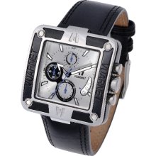 Vuarnet Mens Snowest Square Stainless Watch - Black Rubber Strap - Silver Dial - VUAV21.002