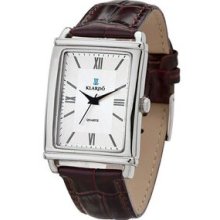 Watch Creations Men's Classic Rectangle Dial Watch w/ Brown Leather Strap Promotional