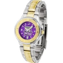 Weber State Wildcats Ladies Stainless Steel and Gold Tone Watch