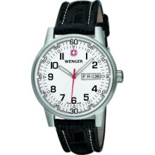 Wenger 'Commando' White Dial Day Date Watch