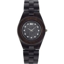 Wewood Odyssey Black W Crystals Hypoallergenic Miyota Movement Wood Wooden Watch