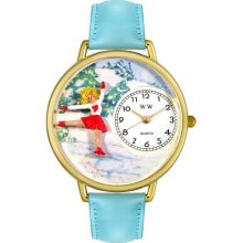 Whimsical watches ice skating gold watch - One Size