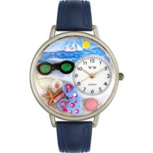 Whimsical Watches Mid-Size Flip-Flops Quartz Movement Miniature Detail Leather Strap Watch