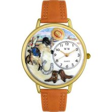 Whimsical Watches Rodeo Tan Leather And Goldtone Watch #G-0110020