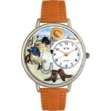 Whimsical Watches Rodeo Tan Leather And Silvertone Watch #U0110020