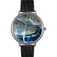 Whimsical Watches Women s Ice Skating Lover Quartz Black Leather Strap Watch