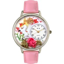 Whimsical Women's Unicorn Theme Pink Leather Watch