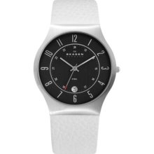 White Leather and Steel Watch