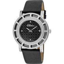 Women's Barokas Diamond Blue Sand Stone Dial Black Satine ...