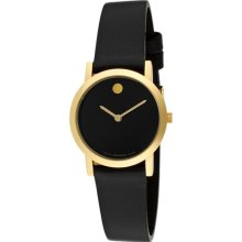 Women's Black Dial Black Genuine Leather ...