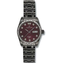 Women's Black Stainless Steel Automatic Burgundy Dial