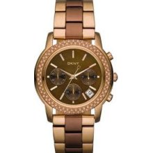 Women's brown & rose gold chrono glitz watch ny8433