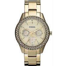 Women's Gold Tone Stainless Steel Case and Bracelet Gold Dial Chronogr