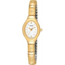 Women's Gold Tone Stainless Steel White Dial Expansion