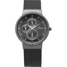 Women's grey skagen multifunction glitz watch 357xlmm