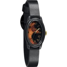 Women's Nixon Scarlet Leather All Black/Tortoise Watch