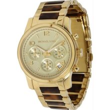 Women's Stainless Steel Case and Bracelet Gold Dial Chronograph