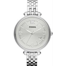 Women's Stainless Steel Case and Bracelet Silver Dial Date