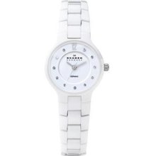 Women's white skagen ceramic watch 572ssxwc