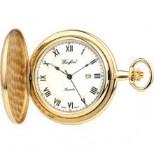 Woodford Gold Plated Decorated Quartz Pocket Watch