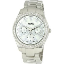 Xoxo Women's Rhinestone Accent Silver-tone Bracelet Watch