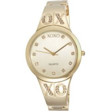 XOXO Women's XO5217 Gold Dial Gold-tone Half Cuff and Half Bracelet