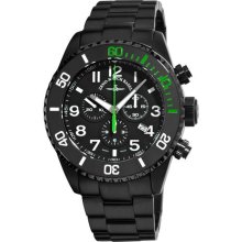 Zeno Mens Divers Black PVD Stainless Steel Chronograph Watch