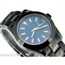 002c Parnis Oyster 41mm Oversize Blue Dial Auto Pvd Watch