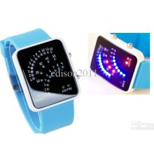 100 Pcs/ Lot New 29 Led Digital Lady Men Watch With Colorful Silicon