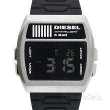 $120 Diesel Anti-intelligent Mens Digital Chronograph Watch, Black Rubber