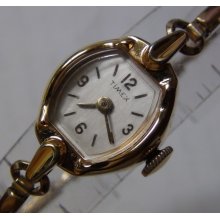 1960' Timex Ladies Made in France Gold Watch w/ Gold Bracelet - Unique and Rare