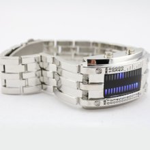 2 Colors Rare Stainless Army Style Military Blue Led Light Digital Wrist Watches