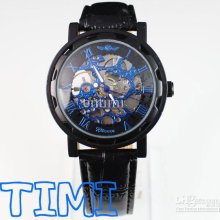 2012 Hotsale 2012 New Titanium Black Case Automatic Skeleton Mechani