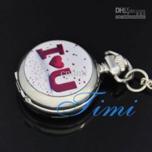 2012 Hotsale Love You Women Lady Mirror Case Quartz Pocket Watch New