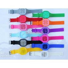 205pcs/lot Colorful Fashion Square Candy Watch Watches Jelly Silicon