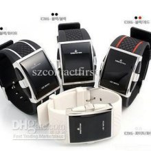 - 20pcs Lot,south Korea Led Intercrew Wrist Watches Ic3905. Black Ea