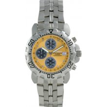 241269DM-CH Krug Baumen Mens Sportsmaster Diamond Gold Dial