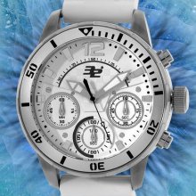 32 Degrees Swiss Esker Chronograph Sport Mens Watch, Powder White-msrp $1,379.00