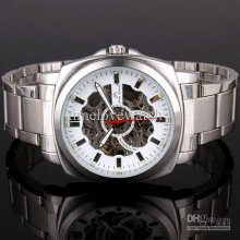 4 Pieces Lot Silvery Men Automatic Watch Mech White Transparent Dial