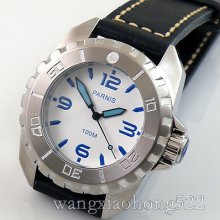 45mm Parnis White Dial Luminous Submariner Model Automatic Watch Waterproof 403