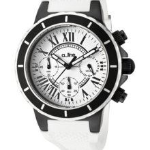 a_line Watches Women's Marina Chrono Black IP Case White Dial White Si