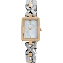 Ak Anne Klein 10-9425mptt Swarovski Crystal Two-tone Mop Dial Ladyâ€™s Watch